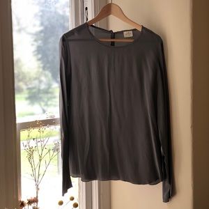 Hartford Grey Silk Blouse